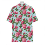 Pink Peony Pattern Print Hawaiian Shirt