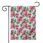 Pink Peony Pattern Print House Flag