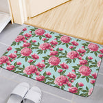 Pink Peony Pattern Print Indoor Door Mat