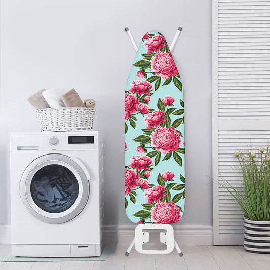Pink Peony Pattern Print Ironing Board Cover