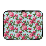Pink Peony Pattern Print Laptop Sleeve