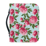 Pink Peony Pattern Print Leather Bible Cover