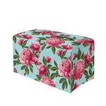 Pink Peony Pattern Print Leather Tissue Box Cover