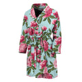 Pink Peony Pattern Print Men's Bathrobe