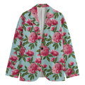 Pink Peony Pattern Print Men's Blazer