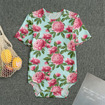 Pink Peony Pattern Print Men's Bodysuit