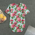 Pink Peony Pattern Print Men's Bodysuit