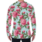 Pink Peony Pattern Print Men's Long Sleeve T-Shirt