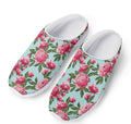 Pink Peony Pattern Print Mesh Casual Shoes