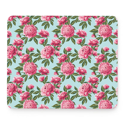 Pink Peony Pattern Print Mouse Pad