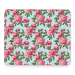 Pink Peony Pattern Print Mouse Pad