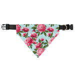 Pink Peony Pattern Print Over The Collar Dog Bandana
