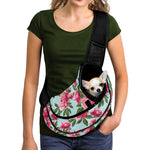 Pink Peony Pattern Print Pet Sling Carrier