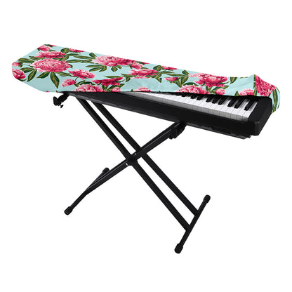 Pink Peony Pattern Print Piano Keyboard Cover