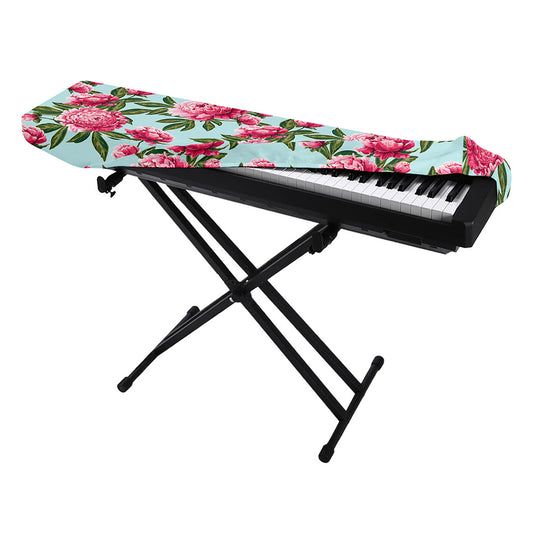 Pink Peony Pattern Print Piano Keyboard Cover
