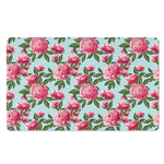Pink Peony Pattern Print Polyester Doormat