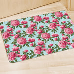 Pink Peony Pattern Print Polyester Doormat