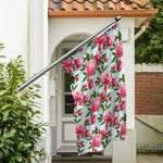 Pink Peony Pattern Print Polyester Flag