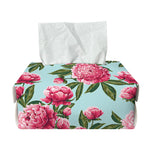 Pink Peony Pattern Print Rectangle Tissue Box Cover