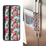Pink Peony Pattern Print Refrigerator Handle Covers