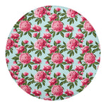 Pink Peony Pattern Print Round Blanket