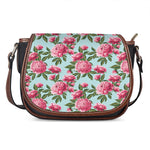 Pink Peony Pattern Print Saddle Bag