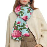 Pink Peony Pattern Print Scarf
