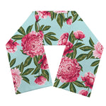 Pink Peony Pattern Print Scarf