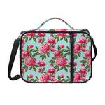 Pink Peony Pattern Print Shoulder Strap Bible Bag