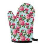 Pink Peony Pattern Print Single Oven Mitt