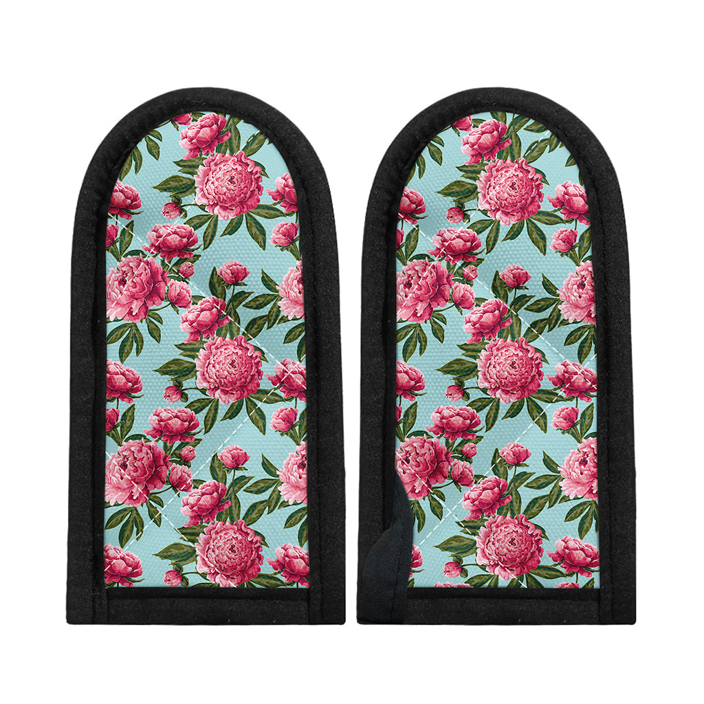 Pink Peony Pattern Print Skillet Handle Cover