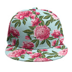 Pink Peony Pattern Print Snapback Cap