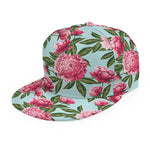 Pink Peony Pattern Print Snapback Cap