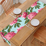 Pink Peony Pattern Print Table Runner