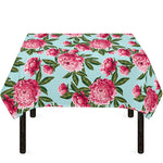 Pink Peony Pattern Print Tablecloth