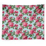 Pink Peony Pattern Print Tapestry