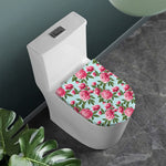 Pink Peony Pattern Print Toilet Lid Cover