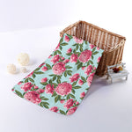 Pink Peony Pattern Print Towel