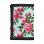 Pink Peony Pattern Print Trifold Wallet