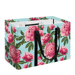 Pink Peony Pattern Print Utility Tote Bag