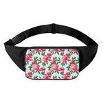 Pink Peony Pattern Print Waist Bag