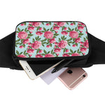 Pink Peony Pattern Print Waist Bag