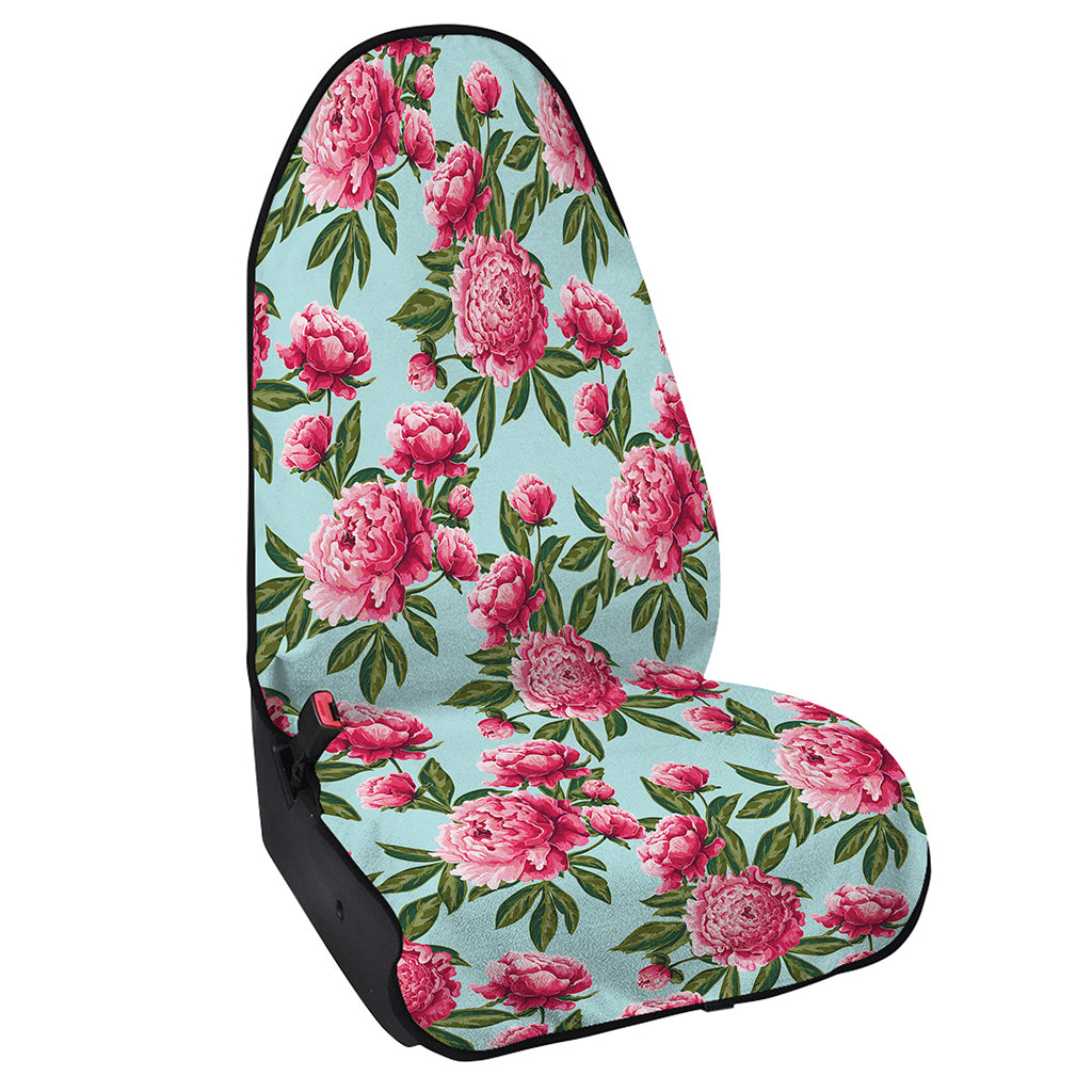 Pink Peony Pattern Print Waterproof Car Seat Cover