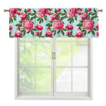 Pink Peony Pattern Print Window Valance