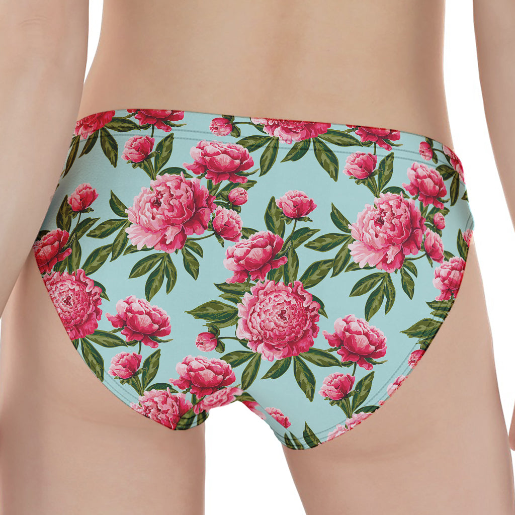Pink Peony Pattern Print Women's Panties