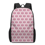 Pink Pig Nose Pattern Print 17 Inch Backpack