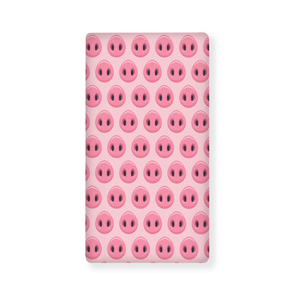 Pink Pig Nose Pattern Print Baby Crib Sheet
