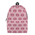 Pink Pig Nose Pattern Print School Backpack