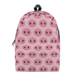 Pink Pig Nose Pattern Print Backpack