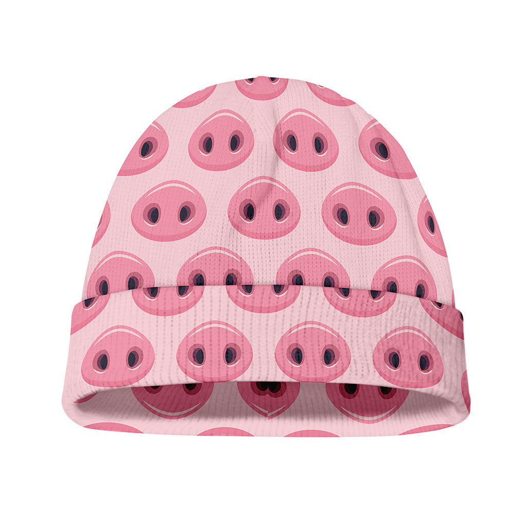 Pink Pig Nose Pattern Print Beanie